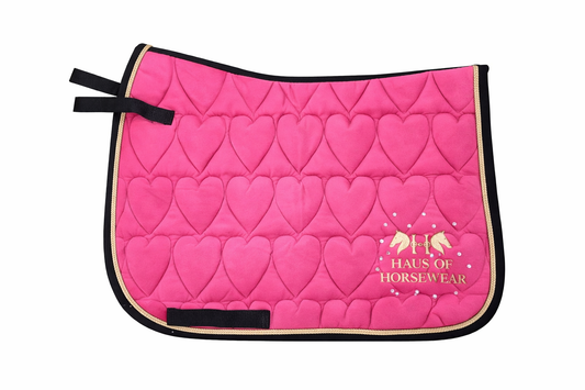Haus of Horsewear Velvet Heart Quilted Saddle Pad - Dressage/Square - PRE ORDER delivery mid March