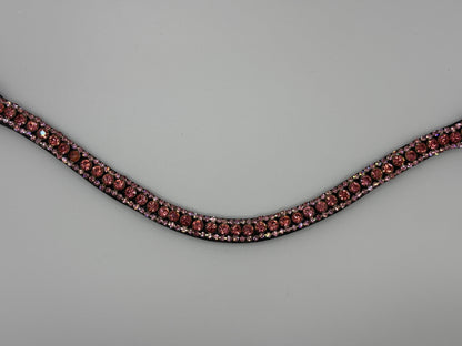 Haus of Horsewear Posey pink crystal browband on leather