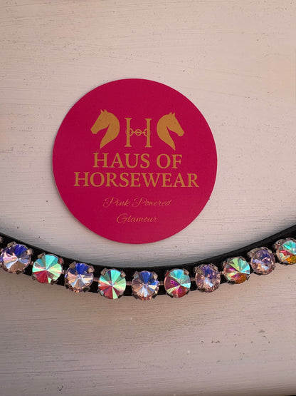 Haus of Horsewear Tulip single row rose crystal horse browband