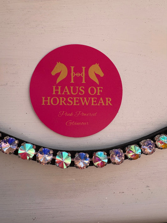 Haus of Horsewear Tulip rose crystal mini horse browband