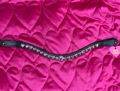 Haus of Horsewear Large Heart 'Princess' Pink Crystal Browband - Petite Collection