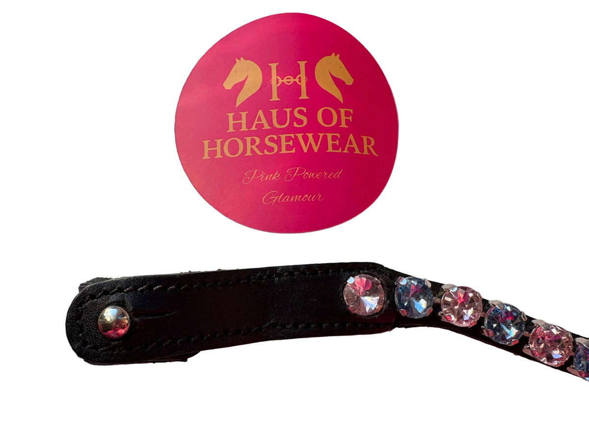 Breeze Petite light rose pink and baby blue crystal browband