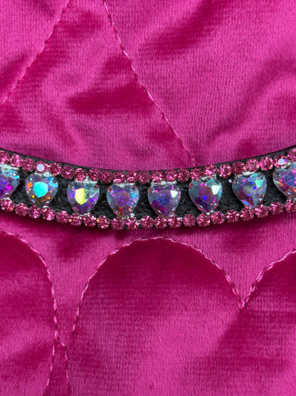 Haus of Horsewear Crystal Heart 'Queenie' Browband - Petite Collection