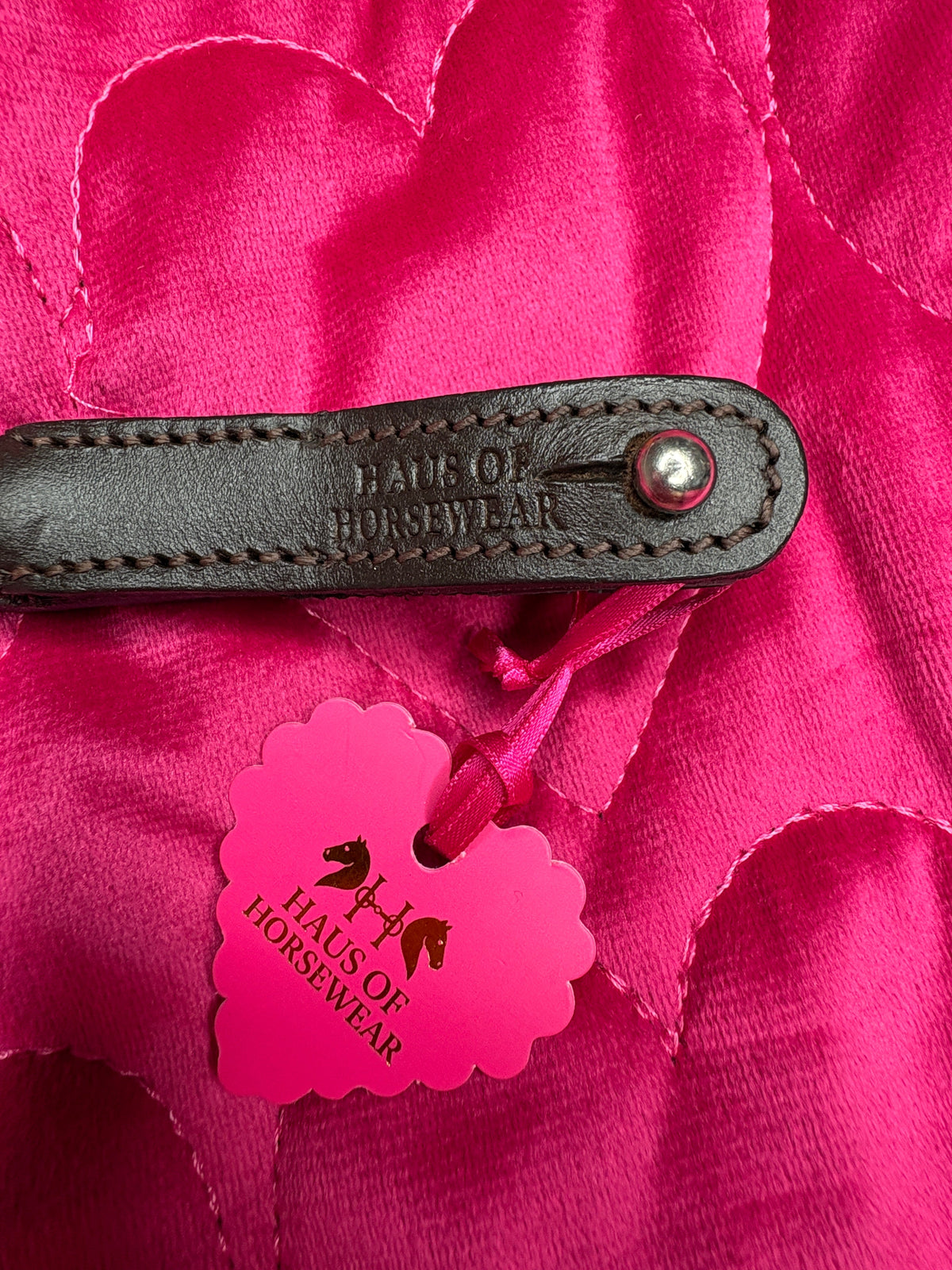 Pink crystal heart horse browband Princess by Haus of Horsewear