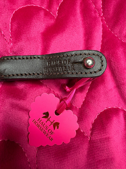 Pink crystal heart horse browband Princess by Haus of Horsewear