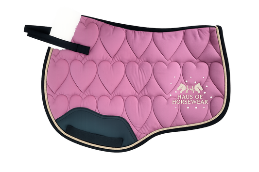 Haus of Horsewear Velvet Heart Quilted Saddle Pad  - Jump - PRE ORDER delivery expected Mid March