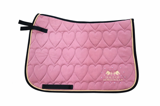 Haus of Horsewear Velvet Heart Quilted Saddle Pad  - Dressage/Square - PRE ORDER delivery mid March
