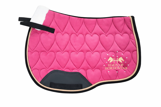 Haus of Horsewear Velvet Heart Quilted Saddle Pad  - Jump - PRE ORDER delivery expected Mid March