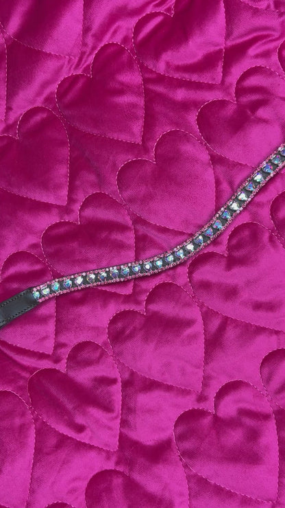 Haus of Horsewear Crystal Heart 'Queenie' Browband - Petite Collection