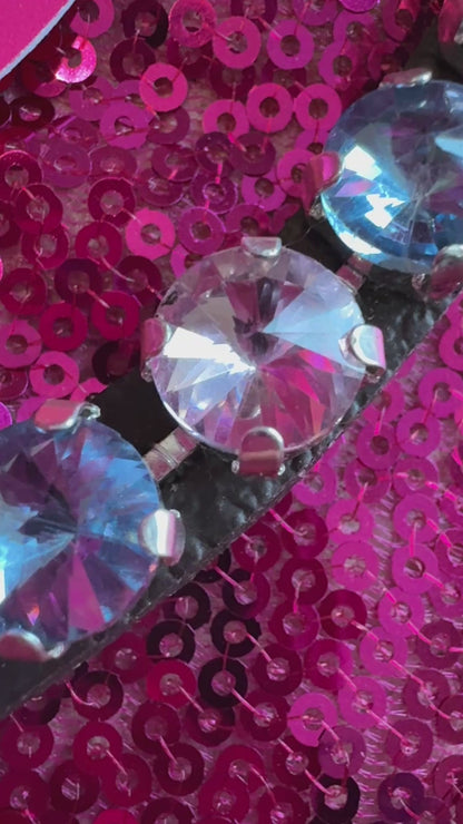 Haus of Horsewear ‘Breeze' Pink/blue Crystal Browband - Petite Collection
